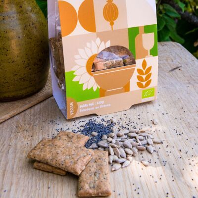 Organic Sunflower and Poppy Crackers - Individual bag of 110g