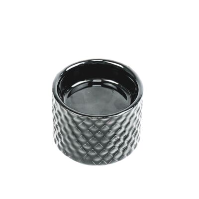 HV Scales Tealight holder Cylinder - Black - 6x6x4cm