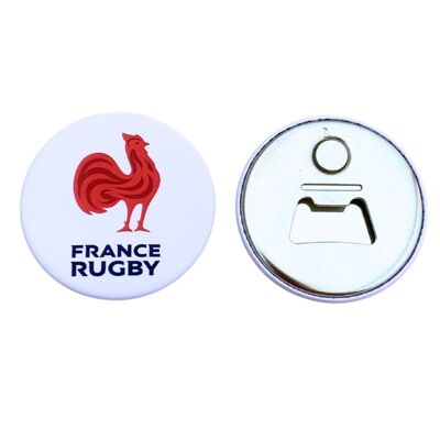 Décapsuleur magnet coq + blanc - France Rugby X Ovalie Original
