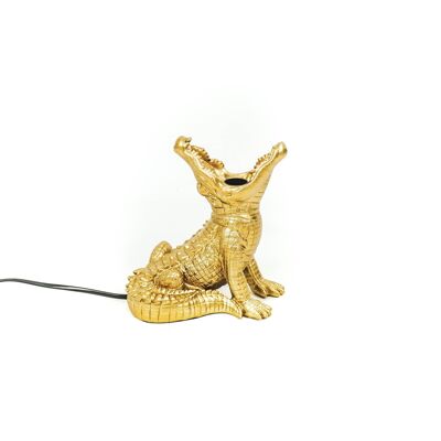 HV-Krokodillampe – Gold – 10 x 17 x 18,5 cm