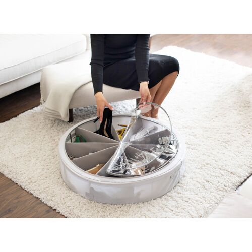 Periea Wheel of Store Shoes Under Bed Round Shoe Storage Box