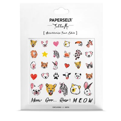 Zoo Animals Temporary Tattoo / Nail Tattoo