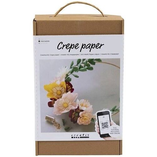 Kit DIY fleurs en papier crépon - Couronne