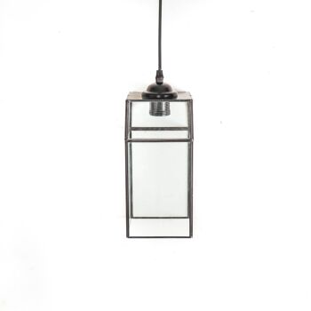 Lampe HV Métal/Verre - Noir - 12x25cm 1