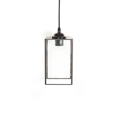HV-Lampe Metall/Glas - Schwarz - 12x20cm