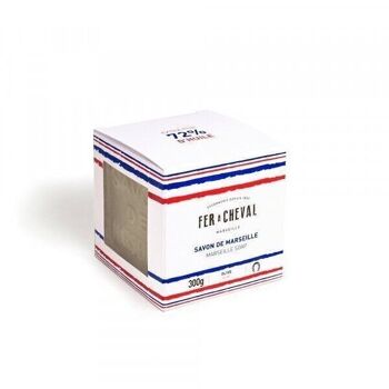 Savon de Marseille Cube Olive 300g Bleu Blanc Rouge