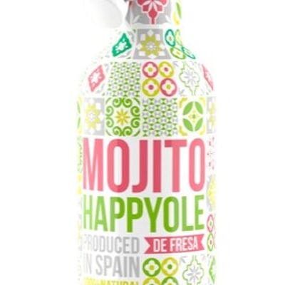 HAPPYOLE COCKTAIL MOJITO STRAWBERRY 100% NATURAL 750ML. WITH GOLDEN rum AND FRESHLY SQUEEZED JUICES AND SPEINT.