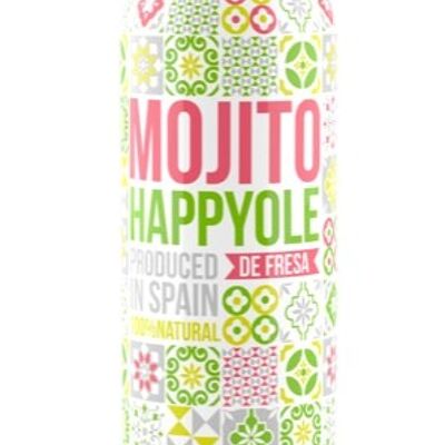 HAPPYOLE COCKTAIL MOJITO STRAWBERRY 100% NATURAL 750ML. WITH GOLDEN rum AND FRESHLY SQUEEZED JUICES AND SPEINT.