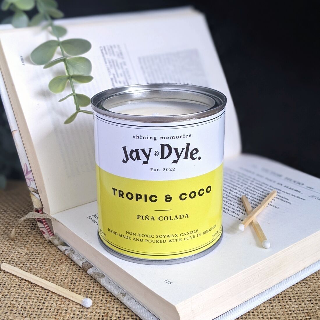 Handgefertigte Kerze - Pina Colada (Kokosnuss, Ananas) - 50h