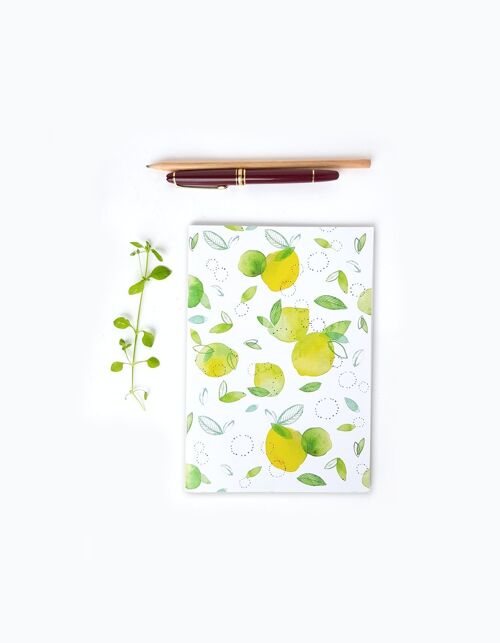 CARNET ILLUSTRE CITRON AQUARELLE A5 AVEC LIGNES