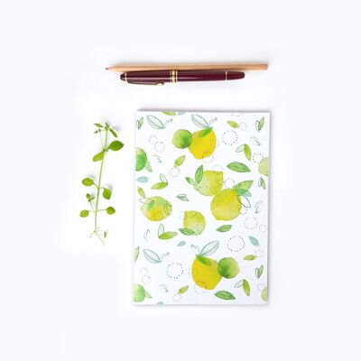ILLUSTRATED LEMON WATERCOLOR A5 NOTEBOOK WITH LINES