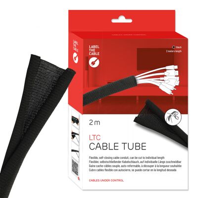 LABEL THE CABLE Kabelschlauch selbstschließend - LTC CABLE TUBE - schwarz - 2m