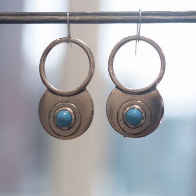 Boucles d'oreilles pendantes en forme de goutte ethnique avec cercle creux rétro