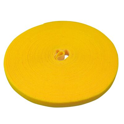 LABEL THE CABLE Klettbandrolle doppelseitig Velour - LTC ROLL STRAP - 25m x 16mm - gelb