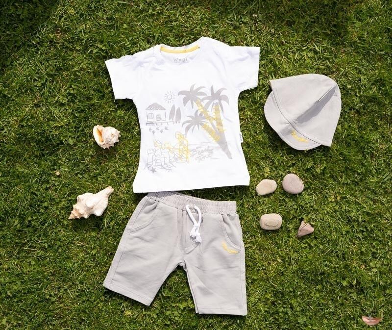 Buy wholesale Boys yellow trousers and seagull sweatshirt set