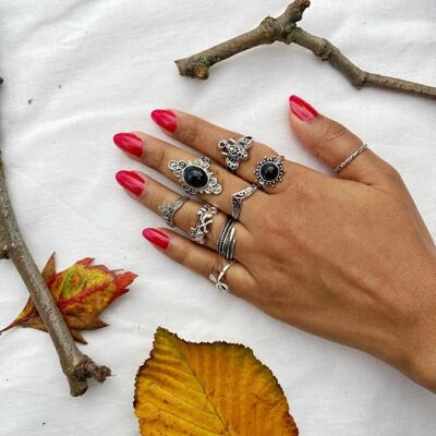 9 Piece Bohemian Stackable Beach Midi Tribal Vintage Ring Set