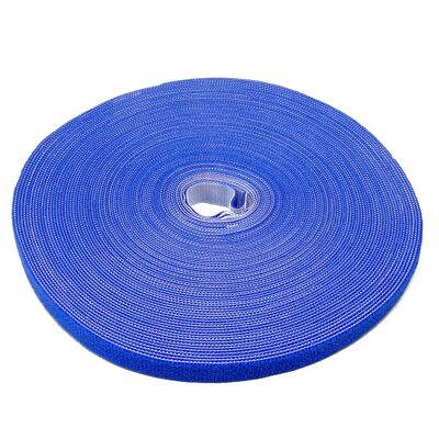 LABEL THE CABLE Klettbandrolle doppelseitig Velour - LTC ROLL STRAP - 25m x 16mm - blau