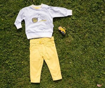 Ensemble pantalon jaune et sweat-shirt mouette bébé garçon 1