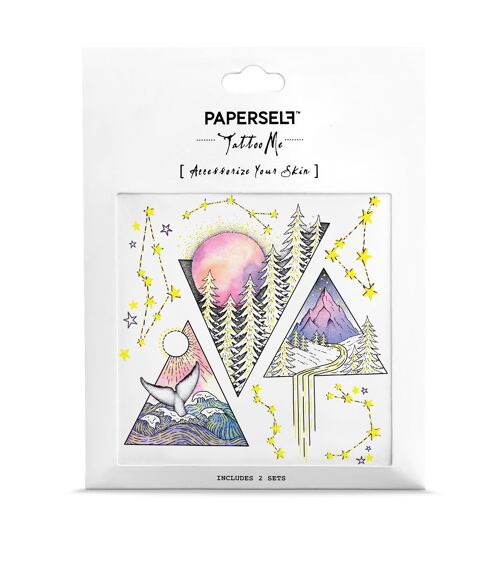 Triangles Ocean Forest Metallic Temporary Tattoo