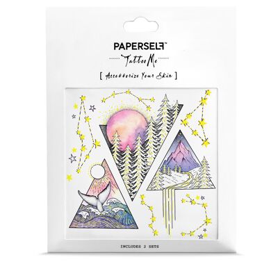 Triangles Ocean Forest Metallic Temporary Tattoo