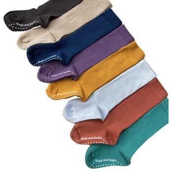 Chaussettes hautes en blocs de couleurs - Tons de terre - Confiture de prunes 3
