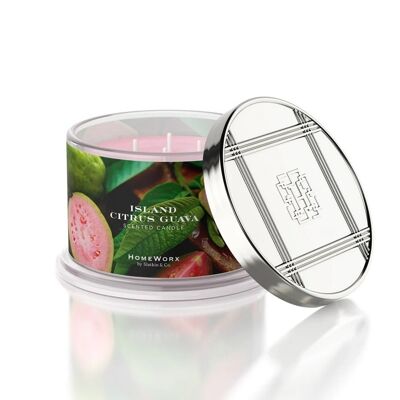 HOMEWORX 4 wick scented candle 510g ISLAND CITRUS GUAVE