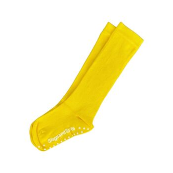 Chaussettes Genou Bloc Couleur - Arc-en-Ciel - Jaune Vif 1