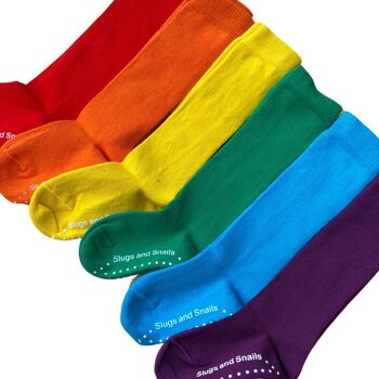 Chaussettes Genou Bloc Couleur - Arc-en-Ciel - Jaune Vif 3