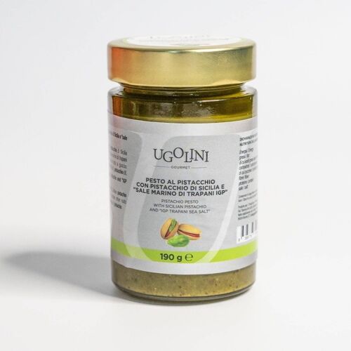 Pesto al pistacchio Sicilia sale marino 190 gr Made in Italy