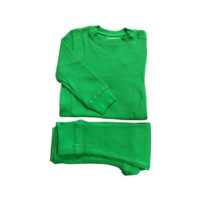 Klassisches smaragdgrünes Waffel-Baumwollset