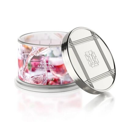 Bougie parfumée HOMEWORX 4 mèches 510g ROSE ALL DAY