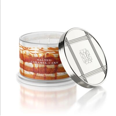 HOMEWORX 4 wick scented candle 510g SALTED CARAMEL CAKE