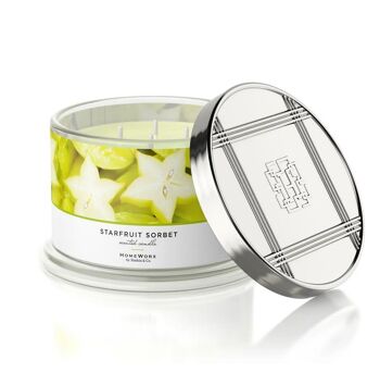 Bougie parfumée HOMEWORX 4 mèches 510g STARFUIT SORBET