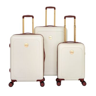 MŌSZ ladies suitcase set / travel suitcase set / hard suitcases - Lauren - S/M/L (3 pieces) - White