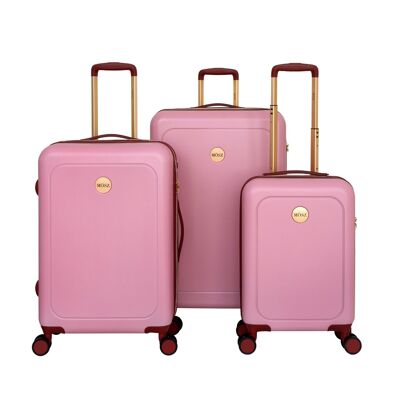 MŌSZ ladies suitcase set / travel suitcase set / hard suitcases - Lauren - S/M/L (3 pieces) - pink