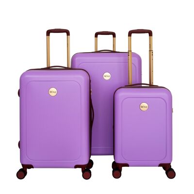 Ensemble de valises pour femmes MŌSZ / ensemble de valises de voyage / valises rigides - Lauren - S/M/L (3 pièces) - lilas