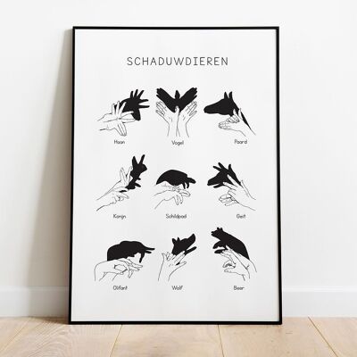 Art Print, Hand Shadows