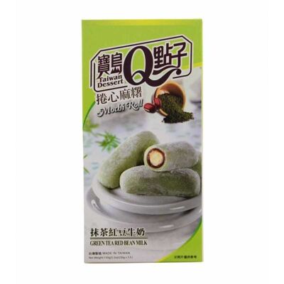 Mochi roll x5 - Té verde azuki con leche 150G (POSTE DE TAIWÁN Q)