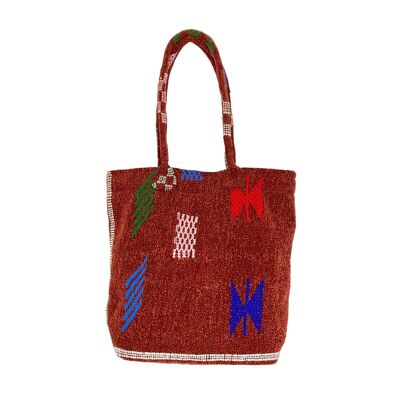 Sac fourre-tout unique en tapis berbère kilim marocain tissé à la main