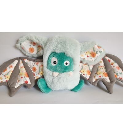 Plush bat "Bat-Monster" water green fluffy