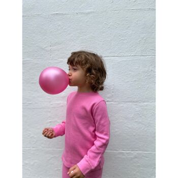 NOUVEAU Parure en coton gaufré rose Bubble Gum (Fuschia) 1