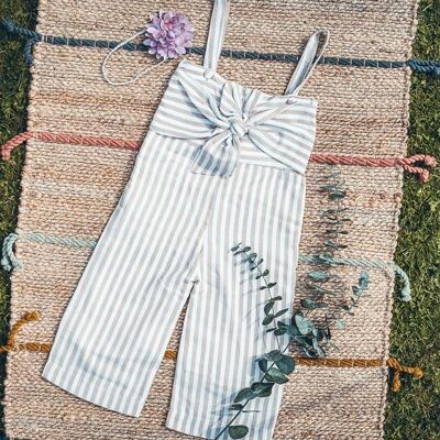 Girl's striped jumpsuit