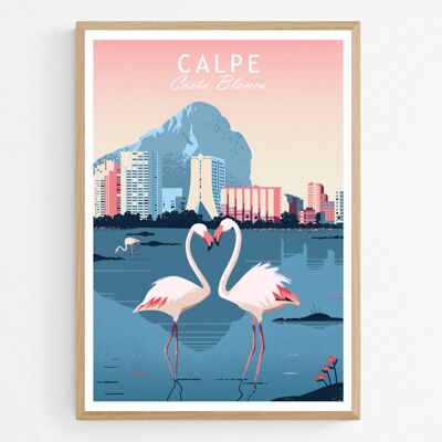 Poster Flamingo's in Calpe, Costa Blanca, Spanje