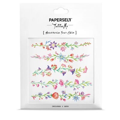 Flower Chain Metallic Temporary Tattoo