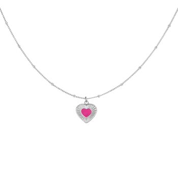 Collier Coeur Néon Argent 3