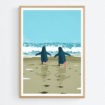 Affiche Plage Pingouins 1