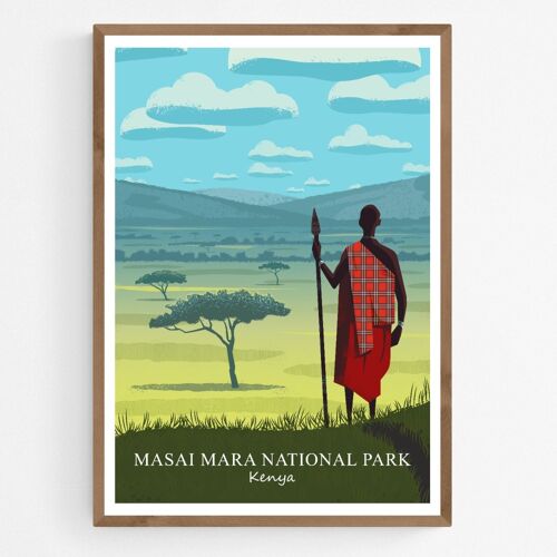 Poster Masai Mara Nationaal Park in Kenia