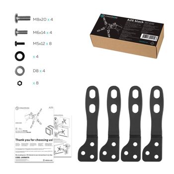 Adaptateur VESA étendu jusqu'à 200x100, 200x200 mm ONKRON A2G Noir 5