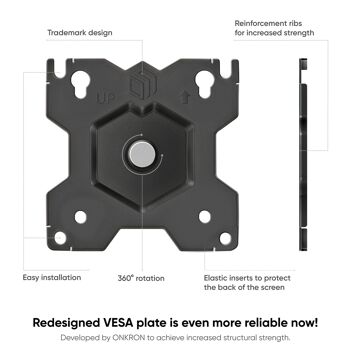 Support d'écran 13-34 pouces pivotant à 360° et inclinable en hauteur D101E noir 5