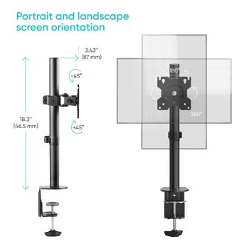 Support d'écran 13-34 pouces pivotant à 360° et inclinable en hauteur D101E noir 7